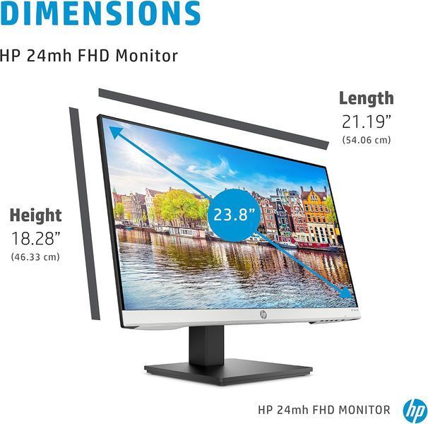 Монітор HP 24mh FHD Monitor - 24"(1920x1080) IPS - Built-in Speakers and VESA Mounting - HDMI and DisplayPort 2_3558590 фото
