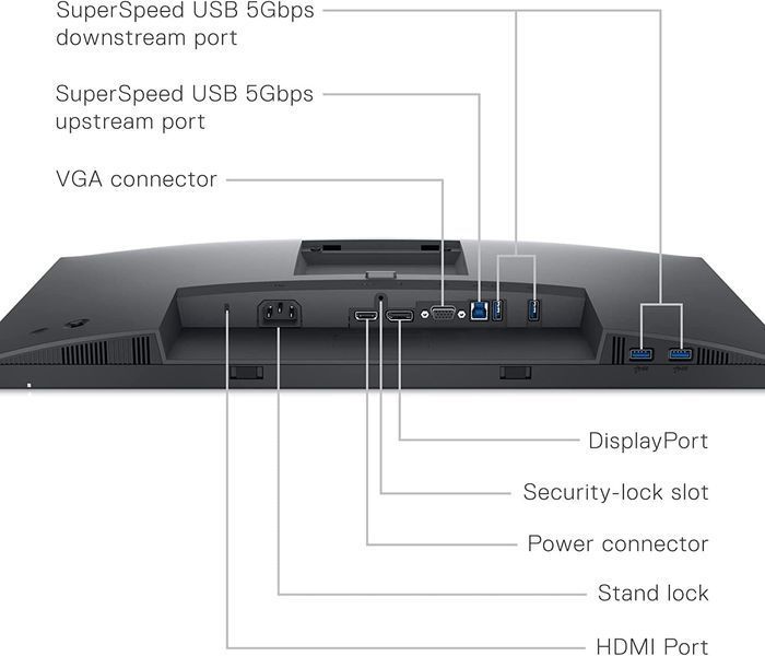 Монітор Dell P2422H 24" (1920x1080) IPS / 1x HDMI, 1x DP, 1x VGA, 2x USB 3.0, 2x USB 2.0 / VESA 100x100 Б.В 3558589 фото
