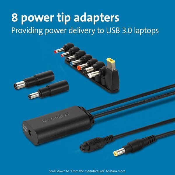 Док станція Kensington 60W USB-A Power Splitter for USB C/A Hybrid Docking Stations (K38310NA) 8589638310 фото