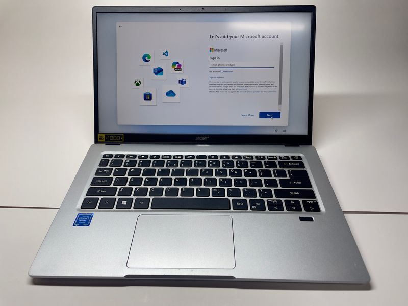 Ноутбук  Acer N20H2 Swift 1 / 14" (1920x1080) IPS / Intel celeron N4020 2 ядра по 1.4 - 2.8 GHz) / 4 GB DDR4 / 128 GB SSD / Intel UHD Graphics / WebCam / Windows 11 Pro 2689408 фото