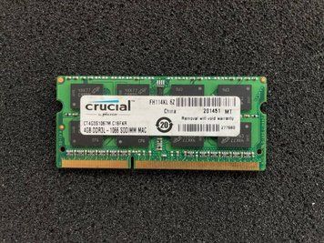 Модуль пам'яті Crucial 4GB DDR3L-1066 SODIMM MAC (CT4G3S1067M.C16FKR) Б/в 61_2838746 фото
